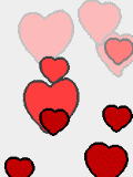 Gif animé coeurs qui volent